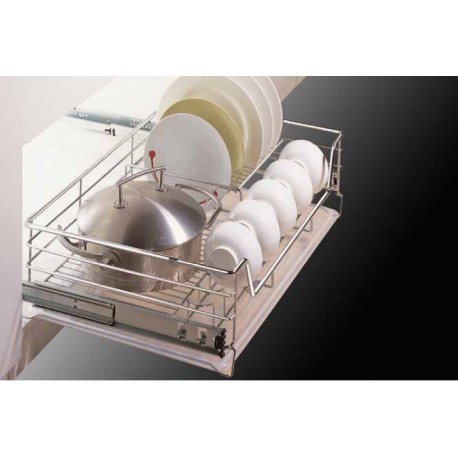 Pull-out Cabinet Bowl and Plate Rack - Under-Cabinet Organizer